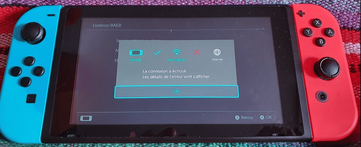 switch connexion internet impossible