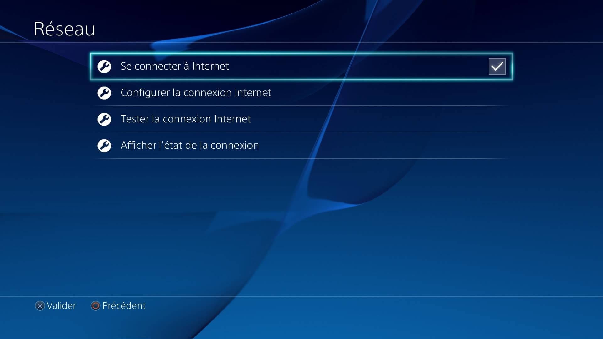 connexion ps4 réglages